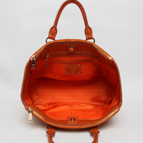 2014 Prada original grained calf tote bag BN2420 orange - Click Image to Close